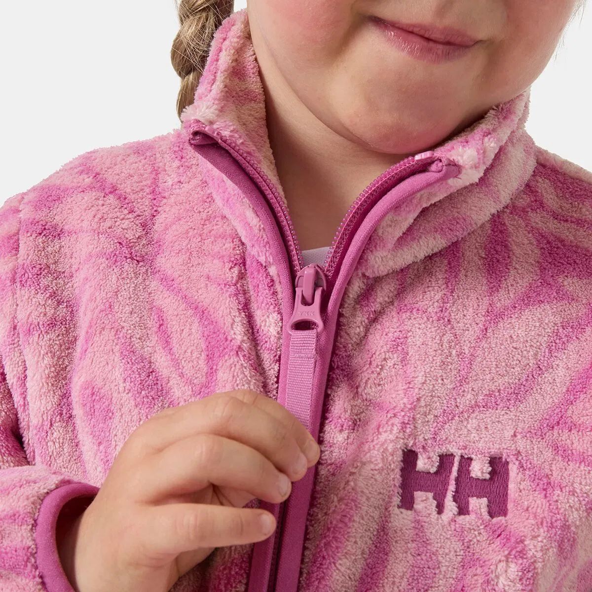 Детская флисовая куртка для девочек Chill Fleece Jacket Helly Hansen, Meta Pink Aop — фото 3