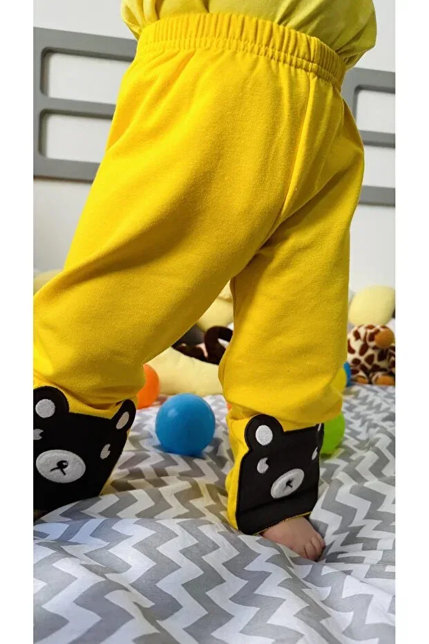 Детские штаны для мальчика с вышивкой Teddy Bear Embroidered Td Collection, Yellow — фото 2