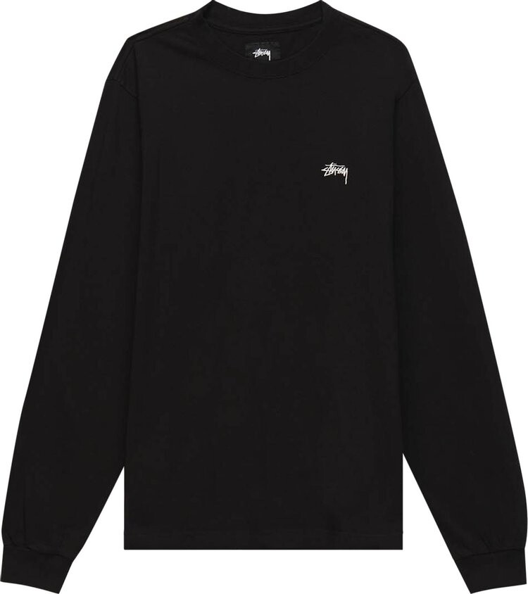 

Лонгслив Stussy Stock Logo Long-Sleeve Tee 'Black', черный