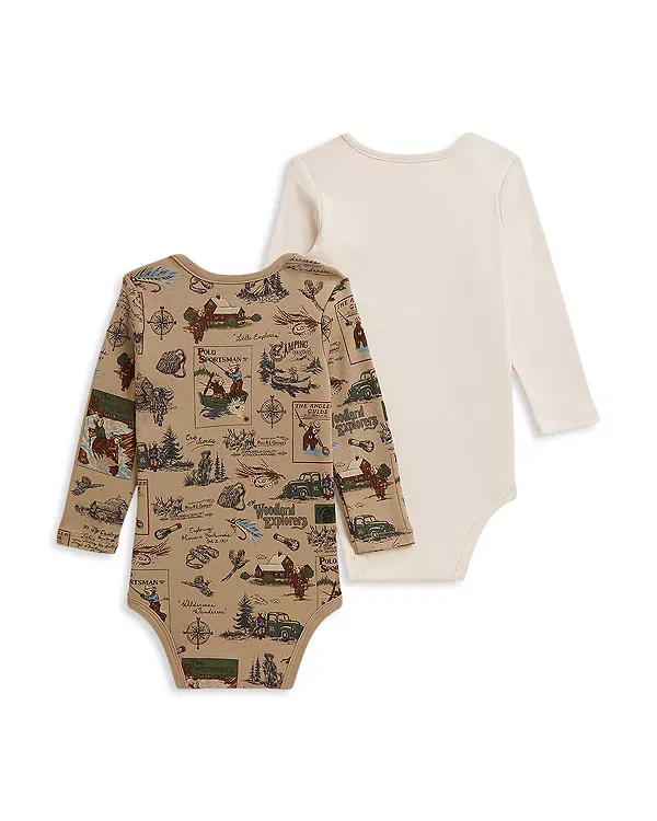 Детский боди-комплект с длинным рукавом Polo Bear Ralph Lauren, мультиколор — фото 2
