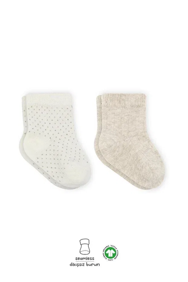 Детские носки органические с принтом Paun Derby Bibaby, Beige