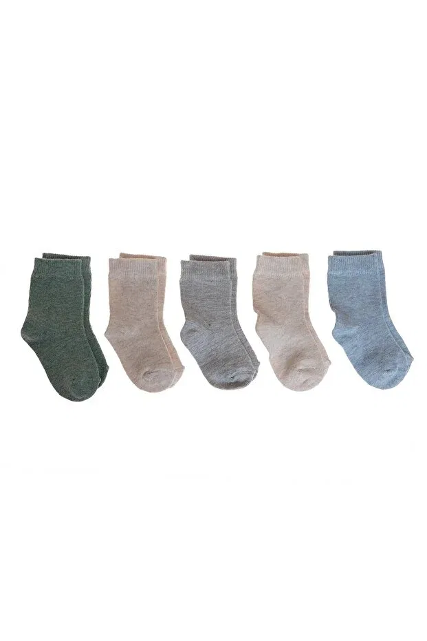 Детские носки для мальчиков хлопковые 5-парные Hellobaby, Light Brown Ebebek Hello Baby
