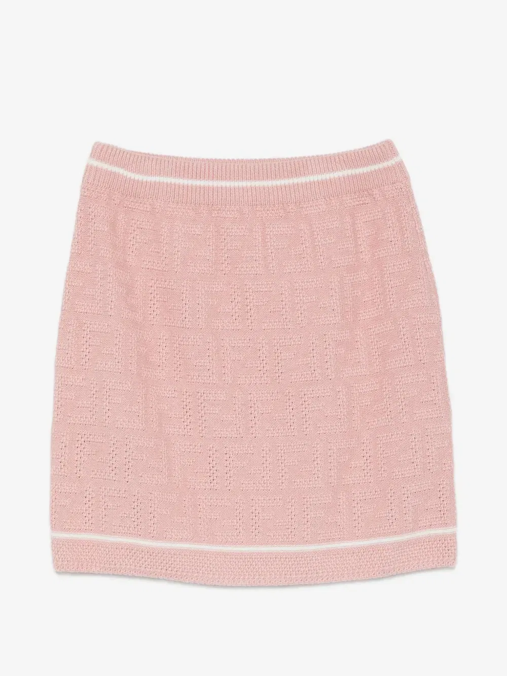 Юбка вязаная с монограммой FF FENDI KIDS, розовый