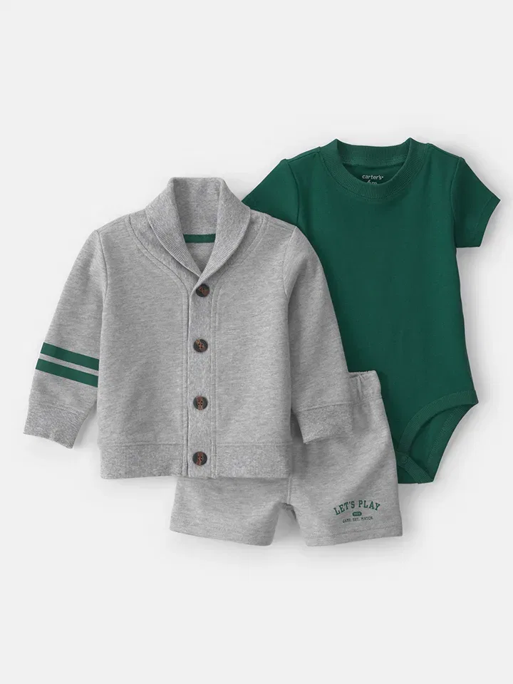 Комплект одежды для малышей серый, зеленый Carter'S