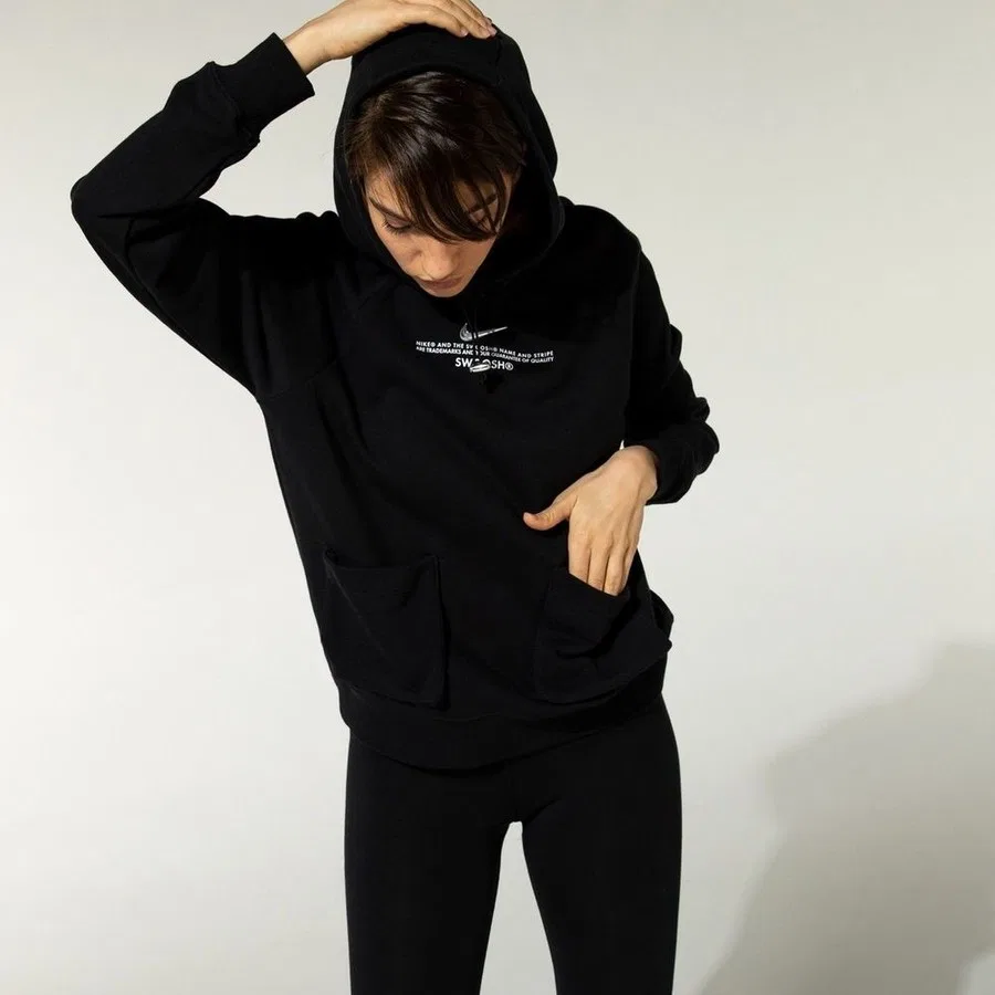 Женский худи с капюшоном и принтом Sportswear Swoosh Nike, Черный