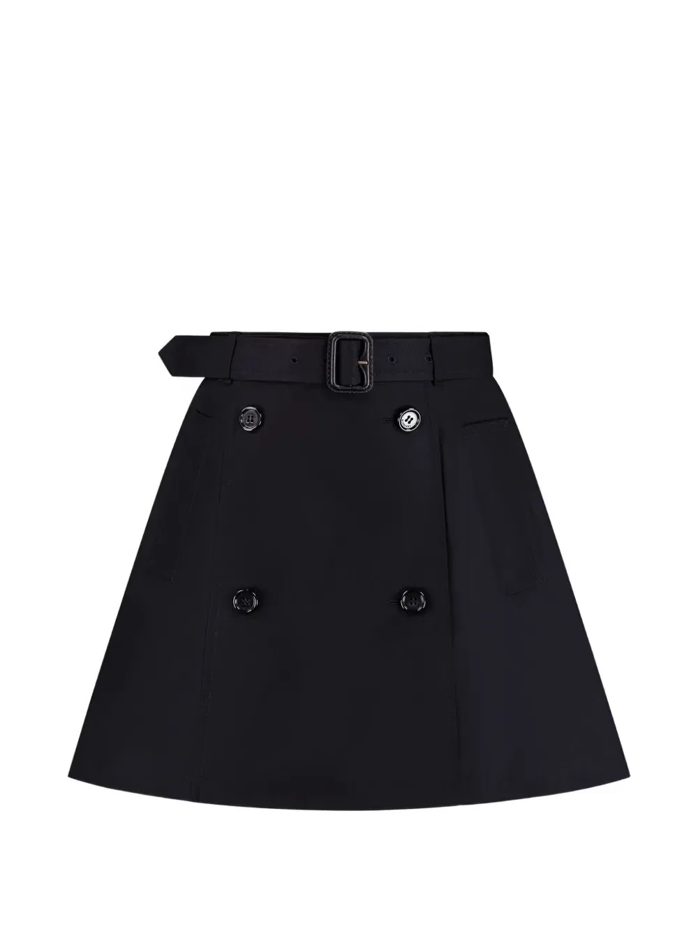 Двубортная юбка с поясом Burberry Kids, черный