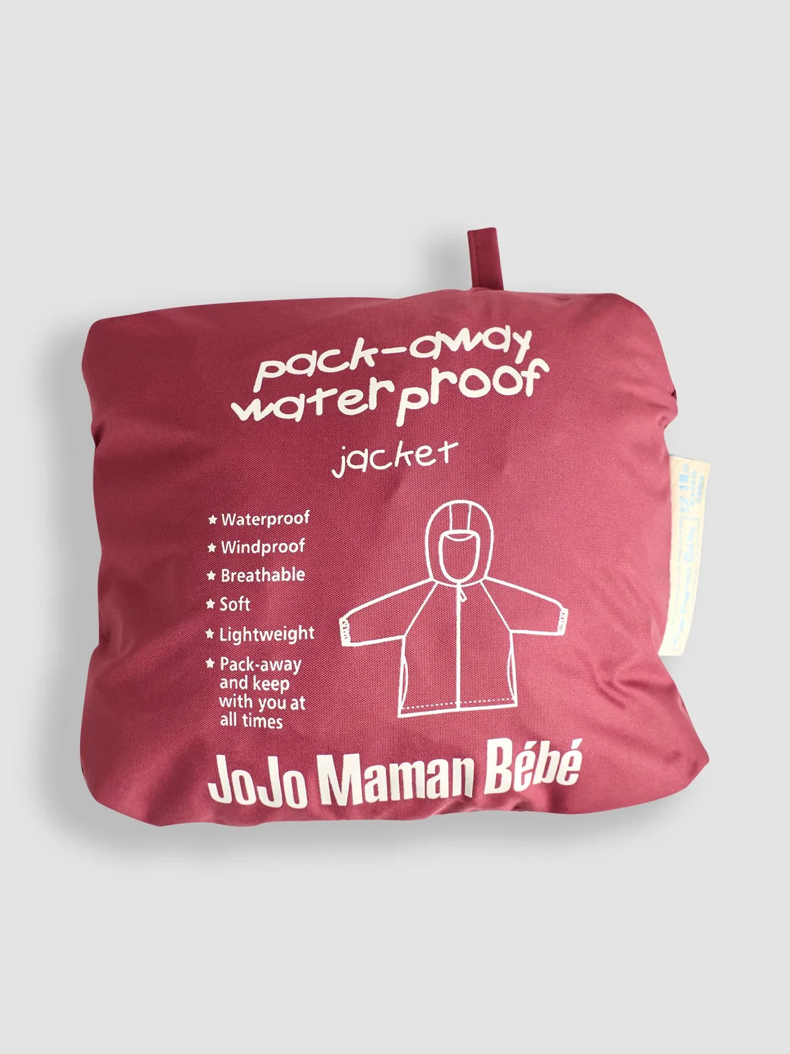 Дождевик непромокаемый Pack-Away Jojo Maman Bébé, ярко-розовый — фото 3