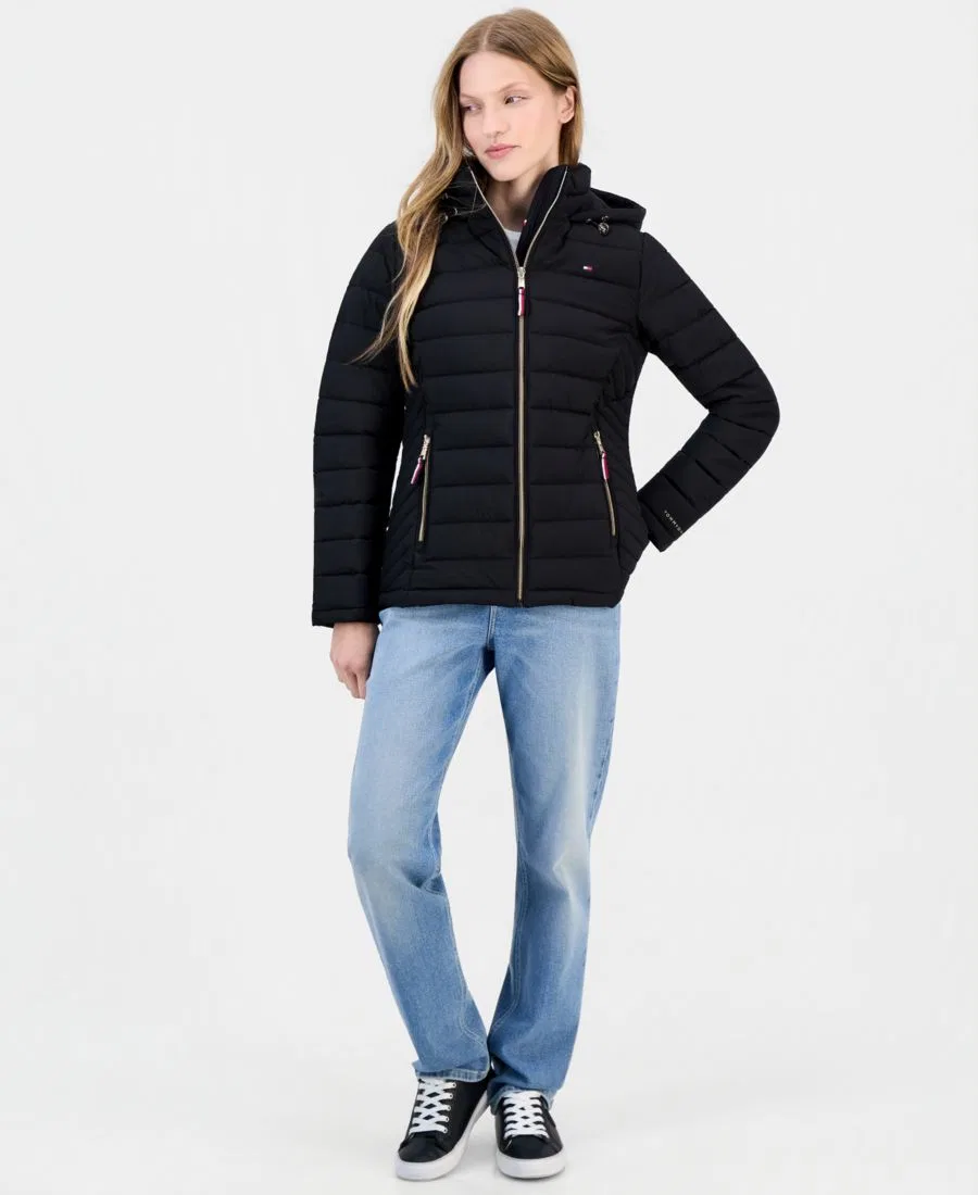 Пальто-пуховик с капюшоном, Packable Puffer Tommy Hilfiger, Black