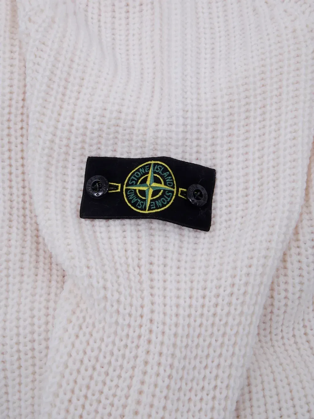 Свитер крупной вязки с нашивкой в виде компаса Stone Island Junior, белый — фото 3
