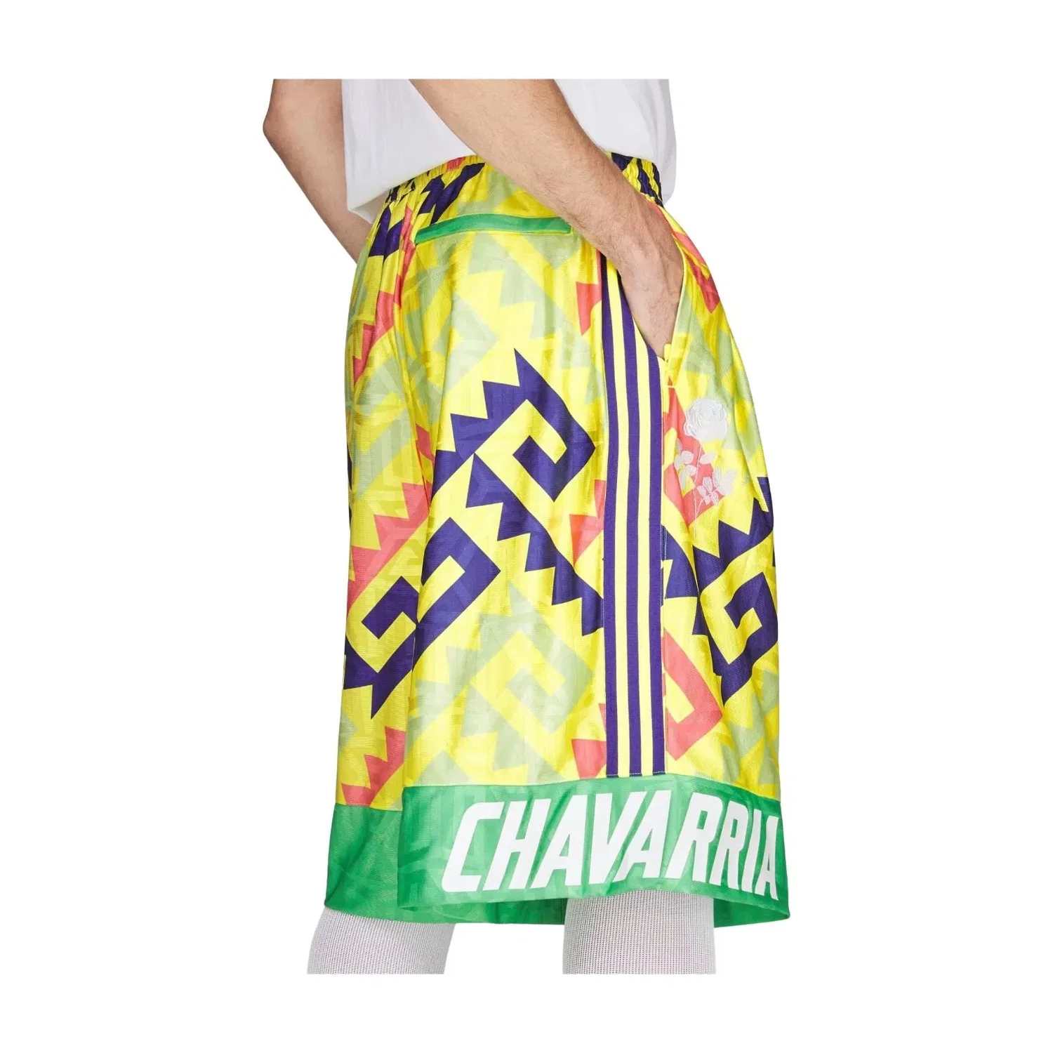 Мужские футбольные шорты с принтом Adidas x Chavarria, желтый — фото 4