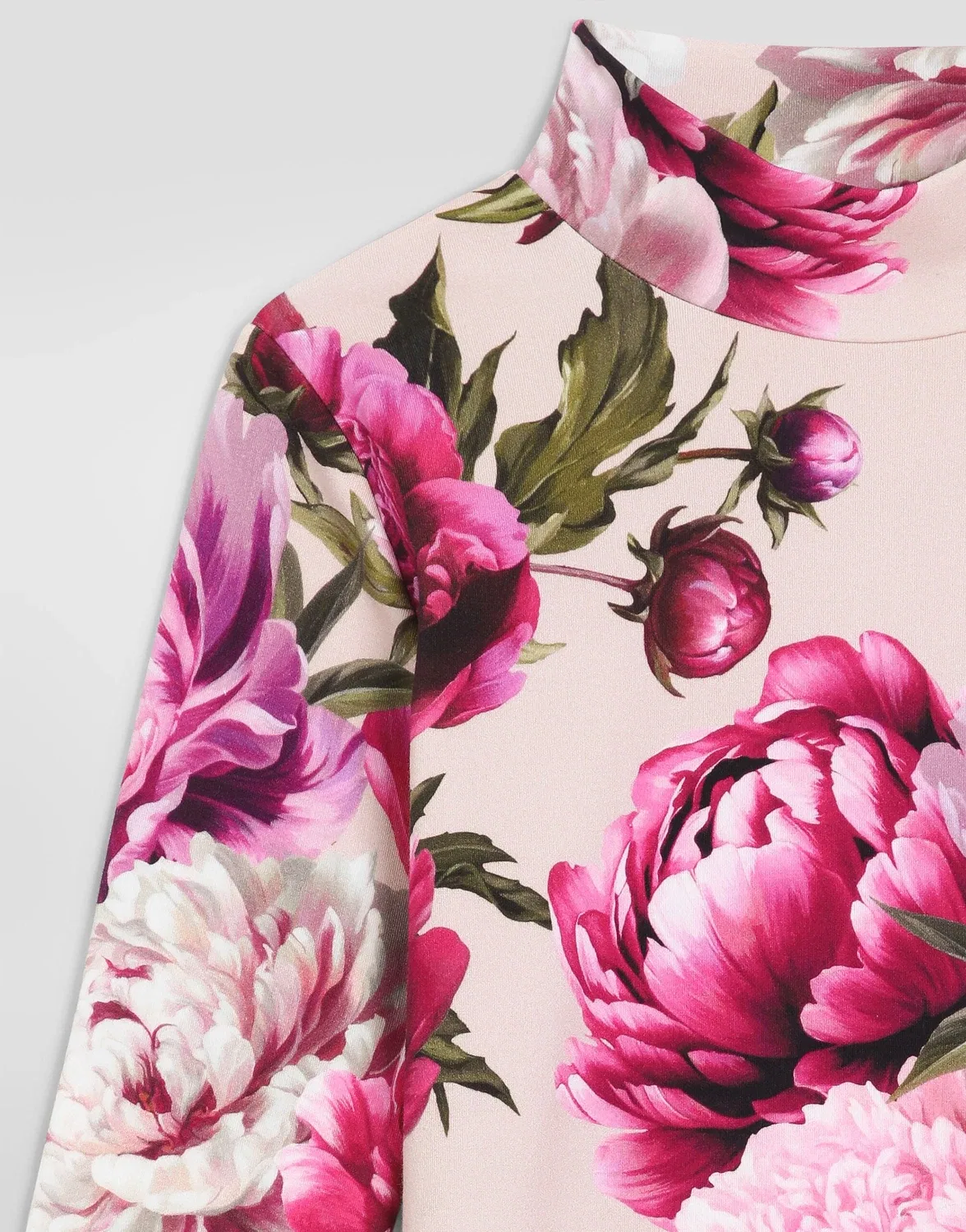 Водолазка из интерлока с принтом пионов Dolce&Gabbana, мультиколор — фото 4