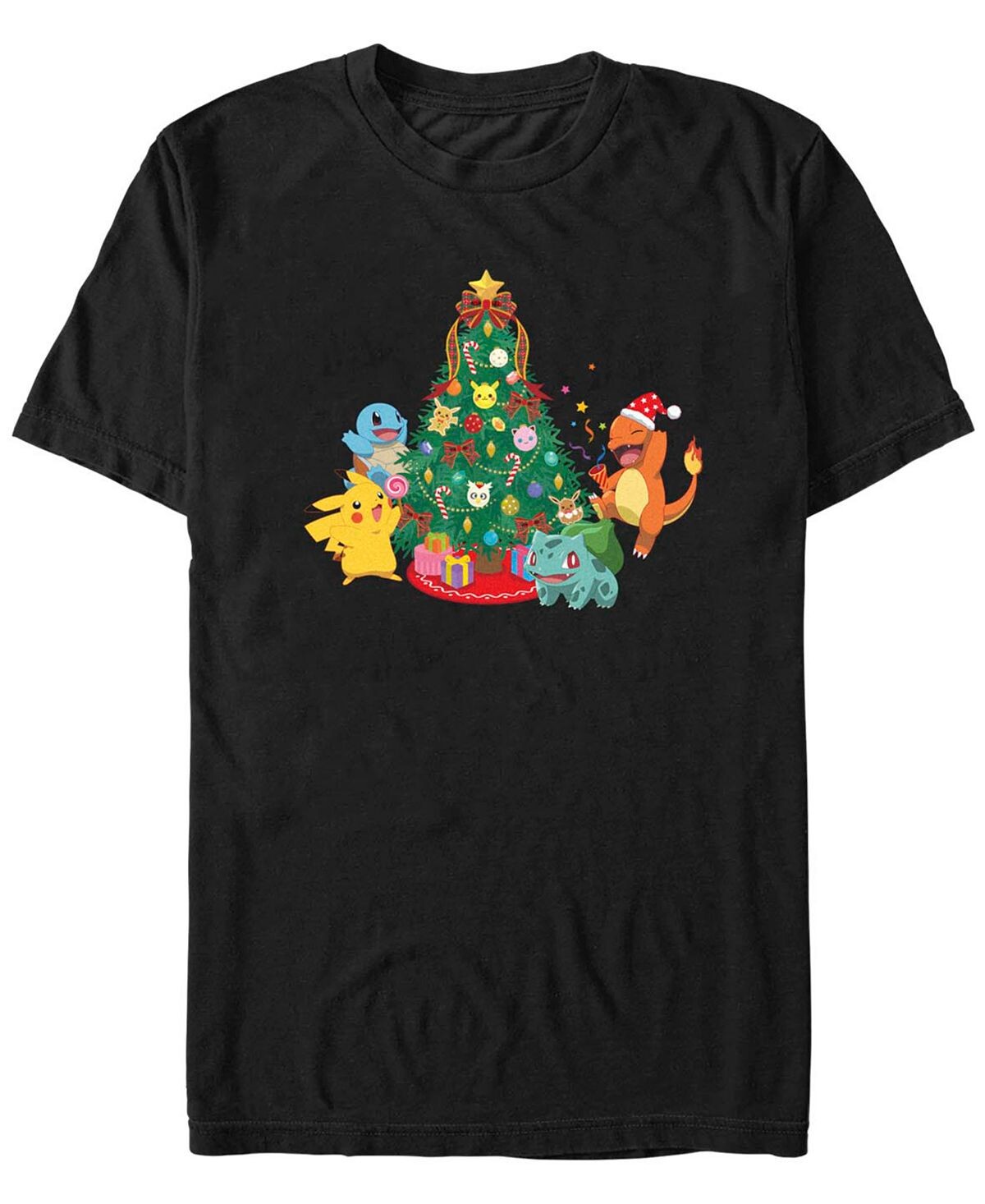 

Мужская футболка с короткими рукавами pokemon christmas tree Fifth Sun, черный