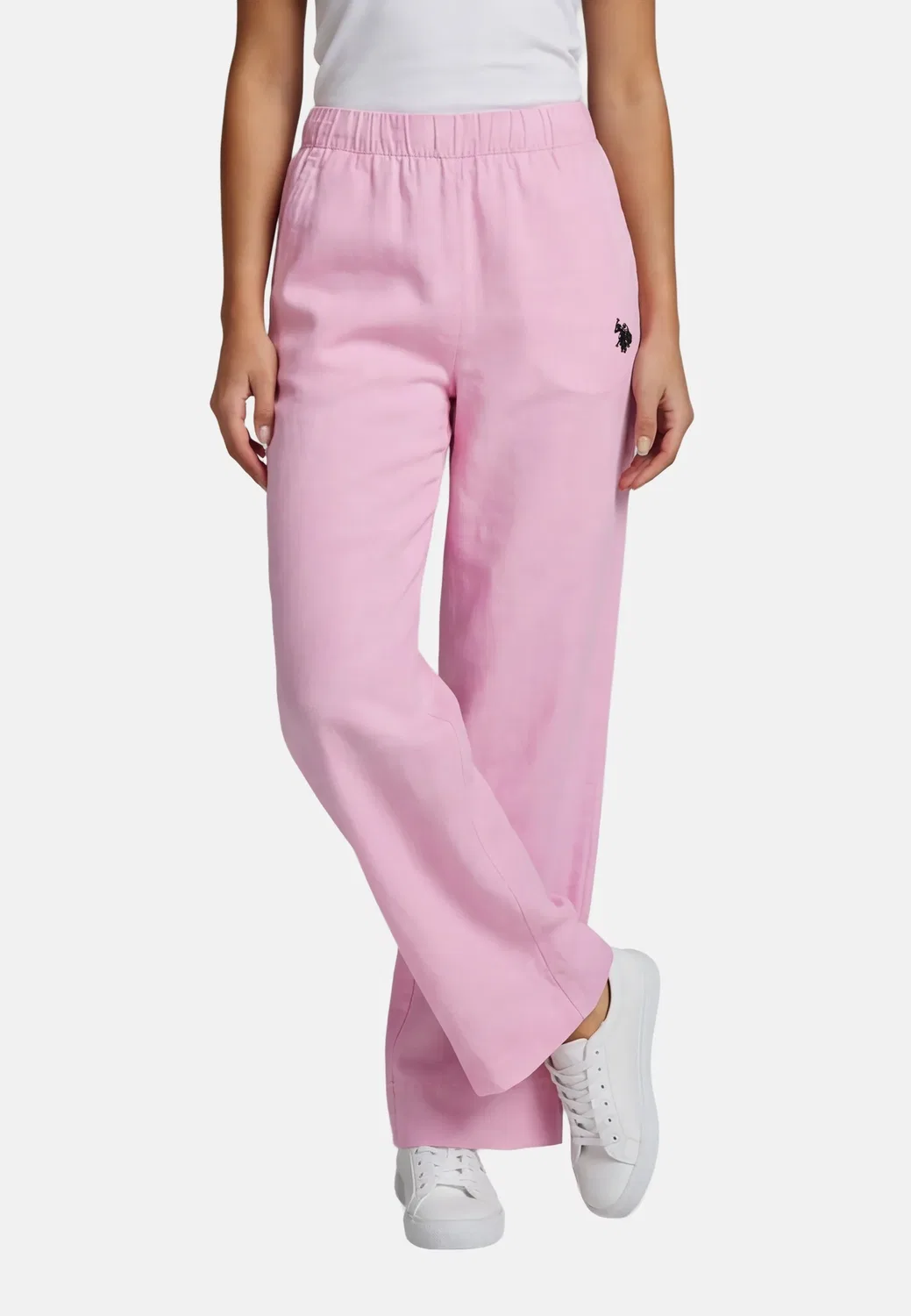 Женские льняные брюки P046 U.S. Polo Assn., Pink — фото 2