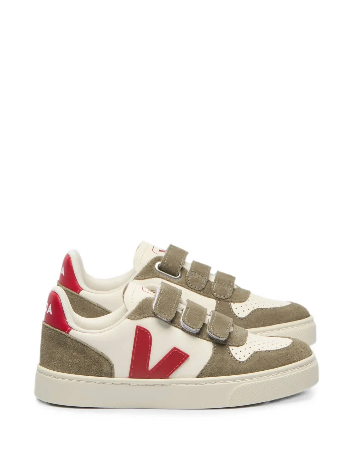 Кроссовки V-10 на липучках Veja Kids, нейтральные цвета