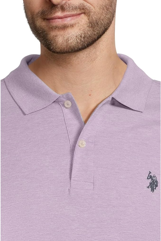 Поло U.S. Polo Assn. Solid Short Sleeve Interlock, опалово-фиолетовый вереск — фото 4