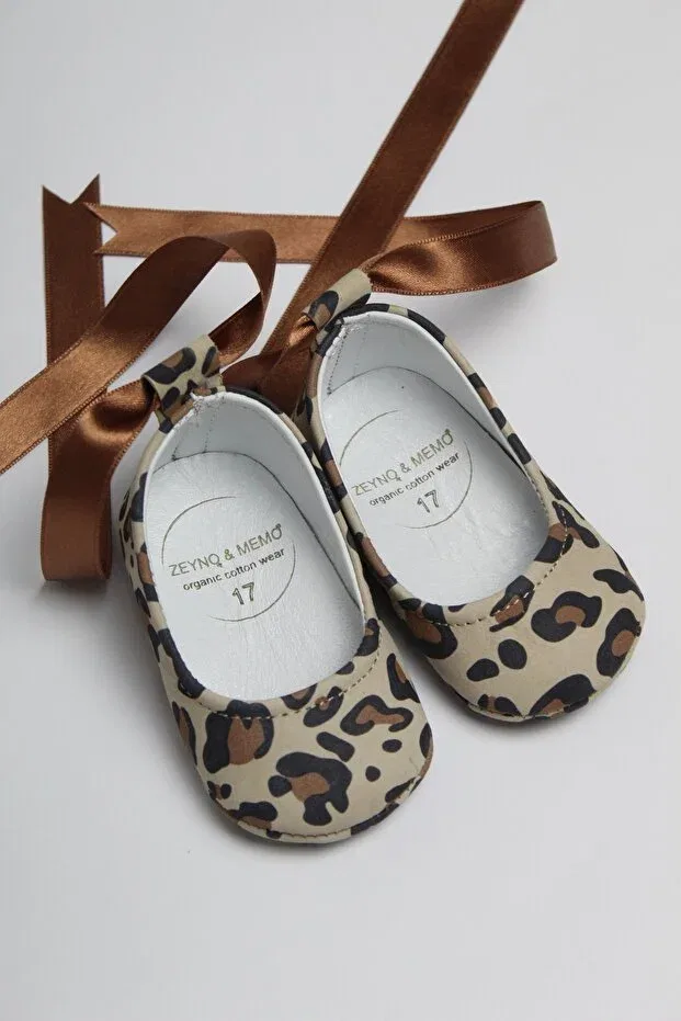 Детские пинетки для новорожденных с принтом Zeyno Ve Memo, Leopard Print — фото 3
