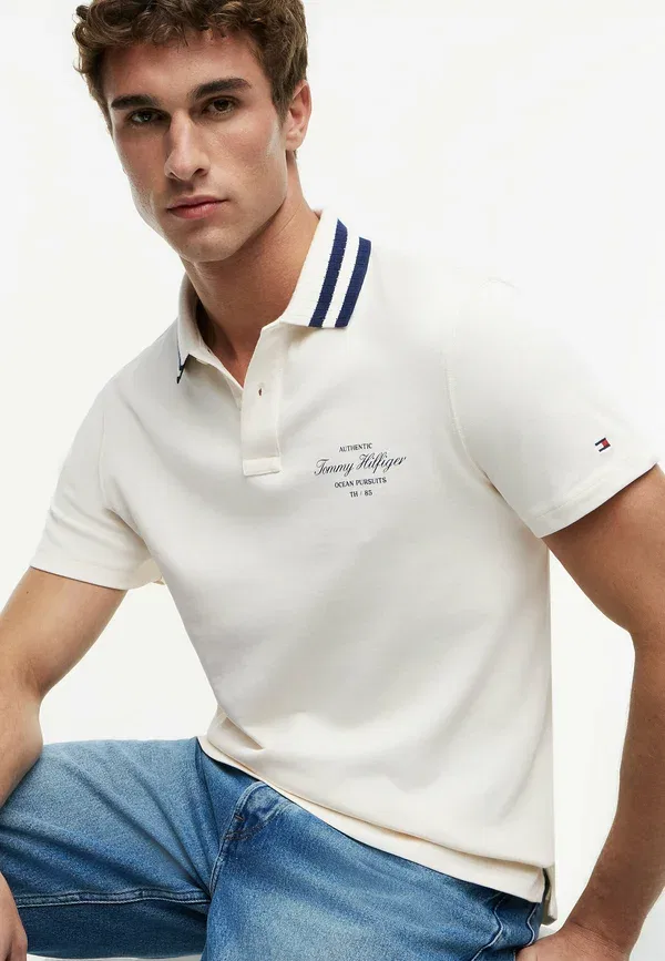 Футболка поло с принтом Polo shirt Tommy Hilfiger, Ivory Petal — фото 4