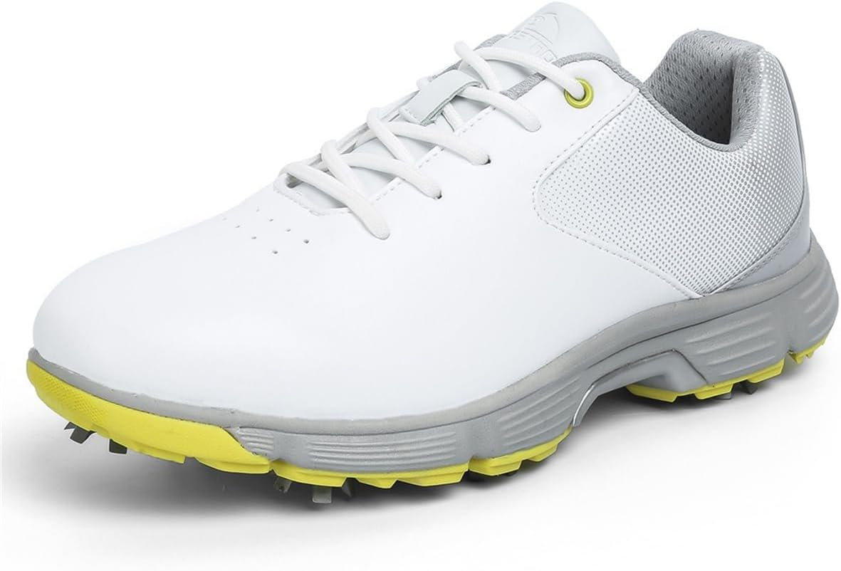 

Мужские гольф-кроссовки с шипами, комфортные, профессиональные, для игры в гольф на открытом воздухе и ходьбы, спортивные фитнес-кроссовки для мужчин Omcam, желтый