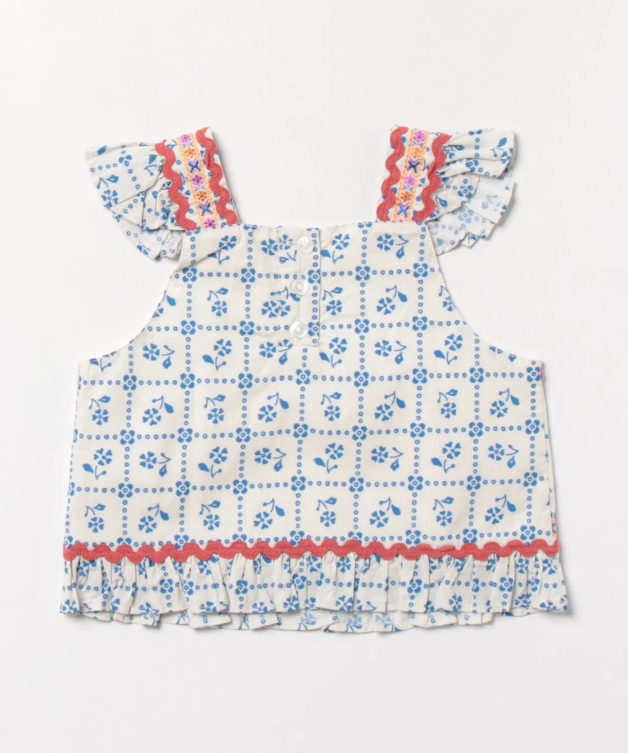 Детская блузка с принтом Iria blouse Fayence hello Simone, Blue — фото 4