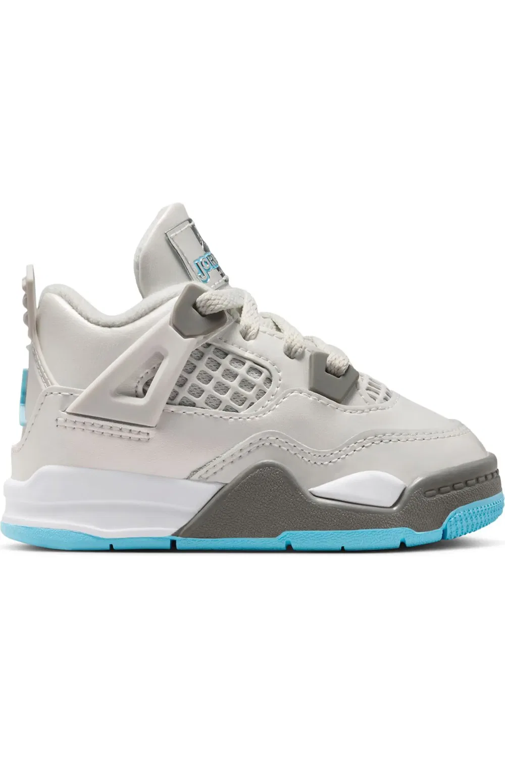 Детские кроссовки баскетбольные ретро Air Jordan 4 Retro Jordan, Photon Dust/Blue Chill — фото 2