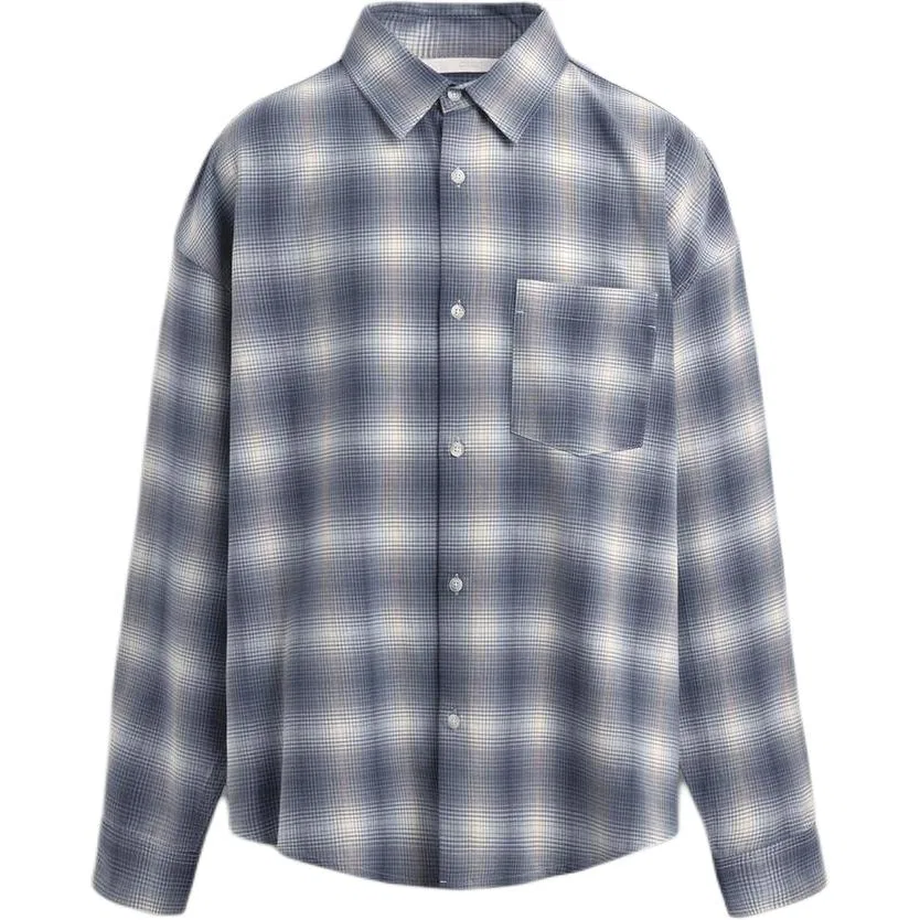 Мужская рубашка с отложным воротником Gray/Blue ZARA