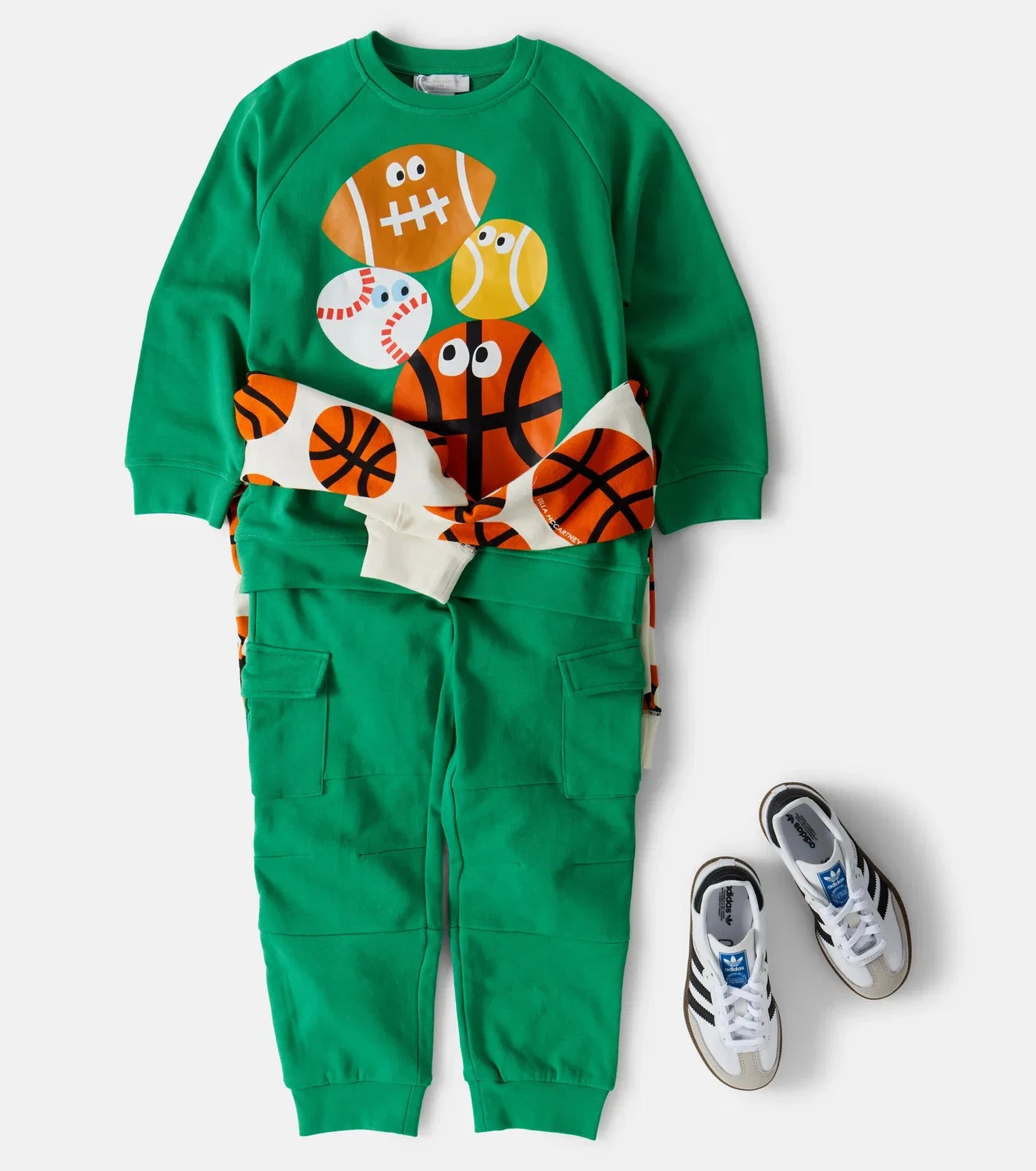 Толстовка из флиса с принтом Stella Mccartney Kids, зеленый — фото 2