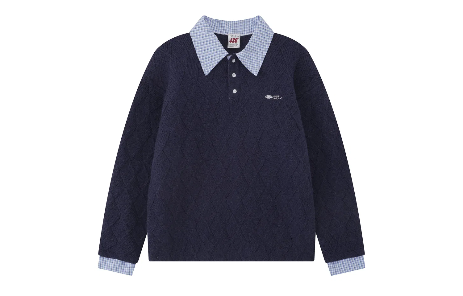 Детский свитер с отложным воротником, комплект из 2 предметов Mock Two Piece, F426, Navy Blue
