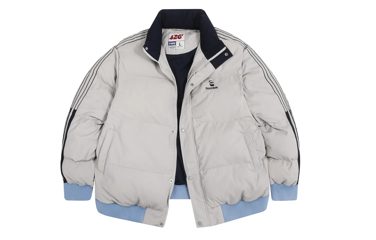 Детский пуховик без капюшона утепленный F426, Gray
