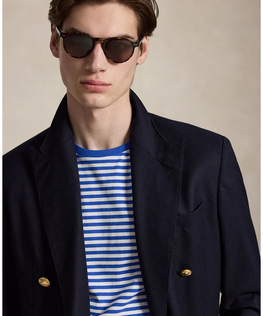 Футболка классического кроя с полоской Polo Ralph Lauren, New Iris Blue/White — фото 4