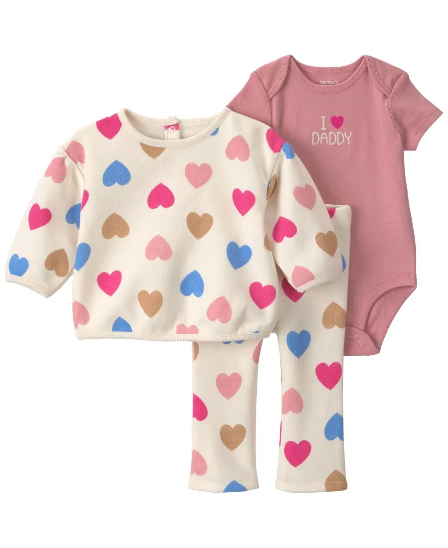 Комплект из 3 предметов с принтом I Love Daddy Carter's, Cream Pink