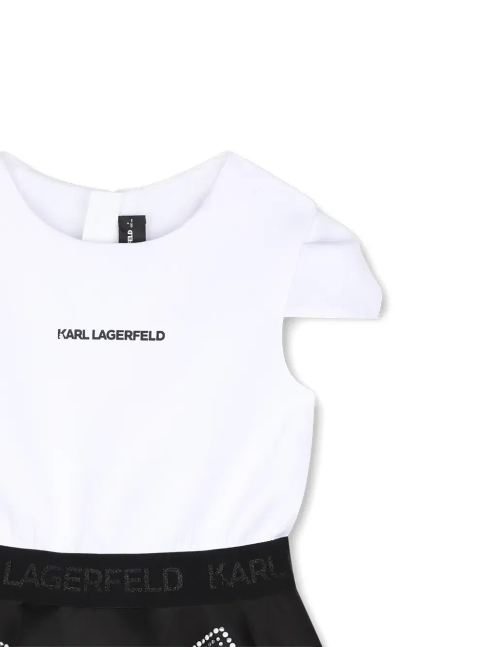 Расклешенное платье со стразами Karl Lagerfeld Kids, черный — фото 3
