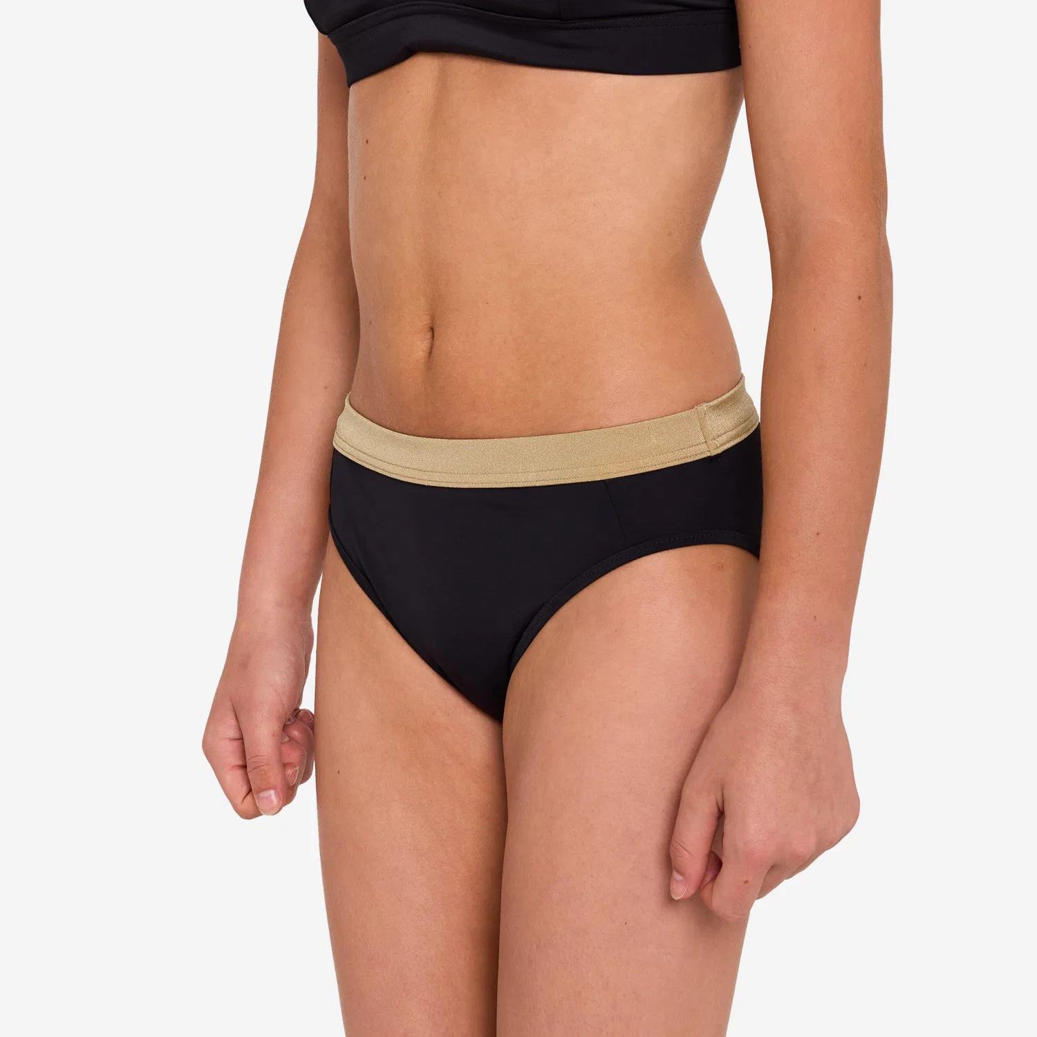Детские плавки для девочек для серфинга Buddy Decathlon, Rauchschwarz