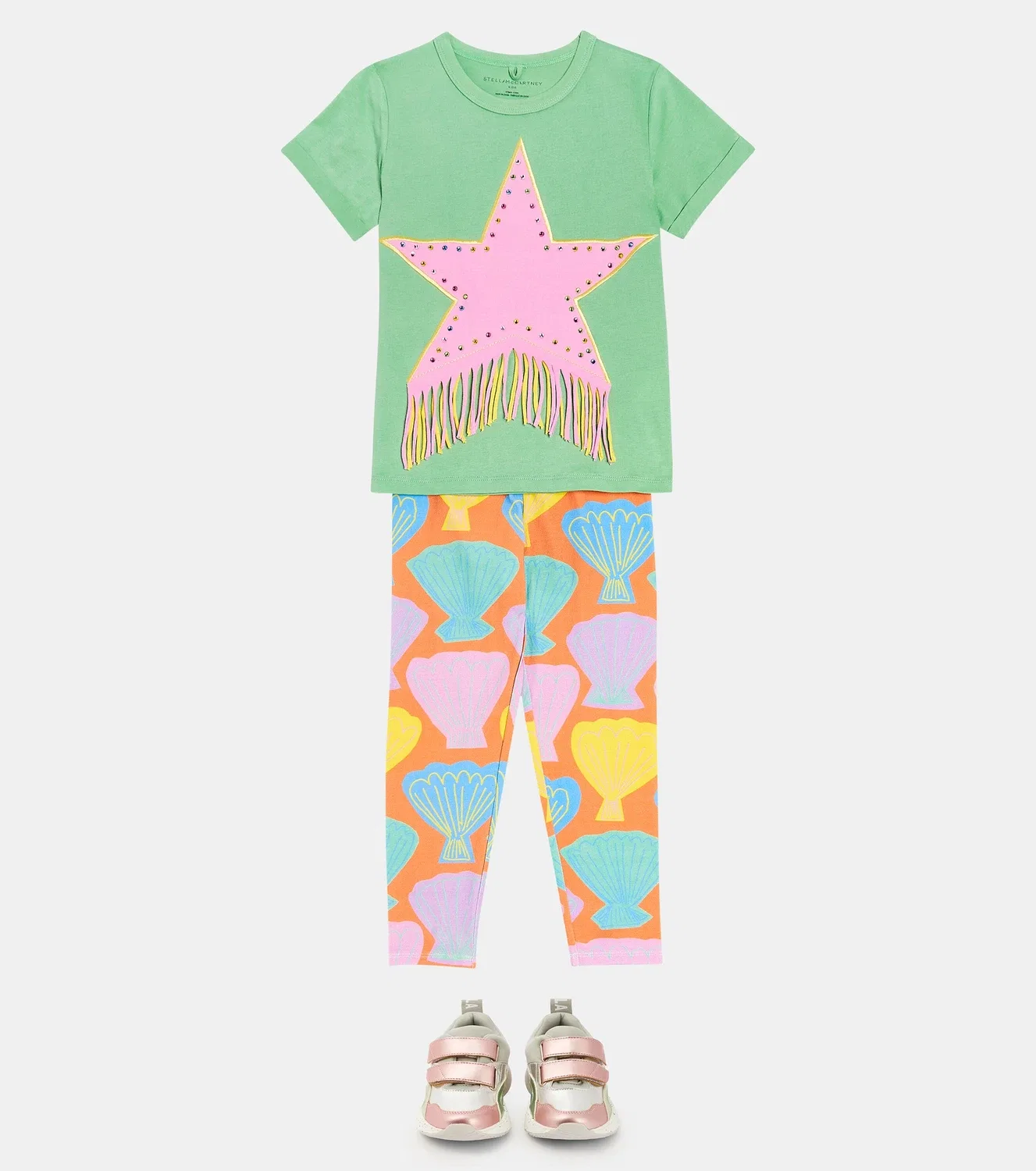 Леггинсы хлопковые с принтом Stella Mccartney Kids, розовый — фото 2