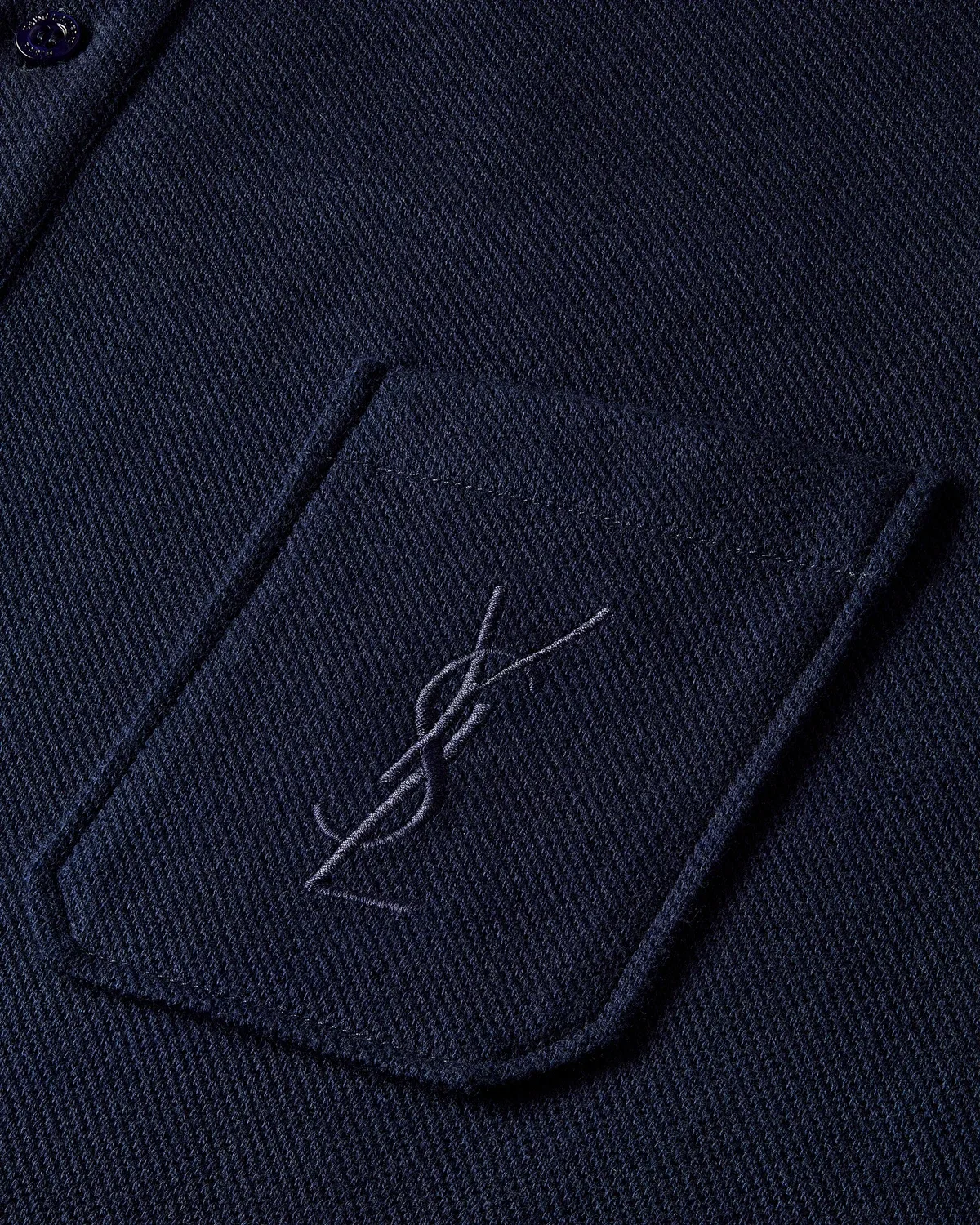 Поло из шелка и хлопка SAINT LAURENT, синий — фото 4