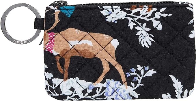 

Женский хлопковый кошелек Vera Bradley на молнии с чехлом для документов, черный