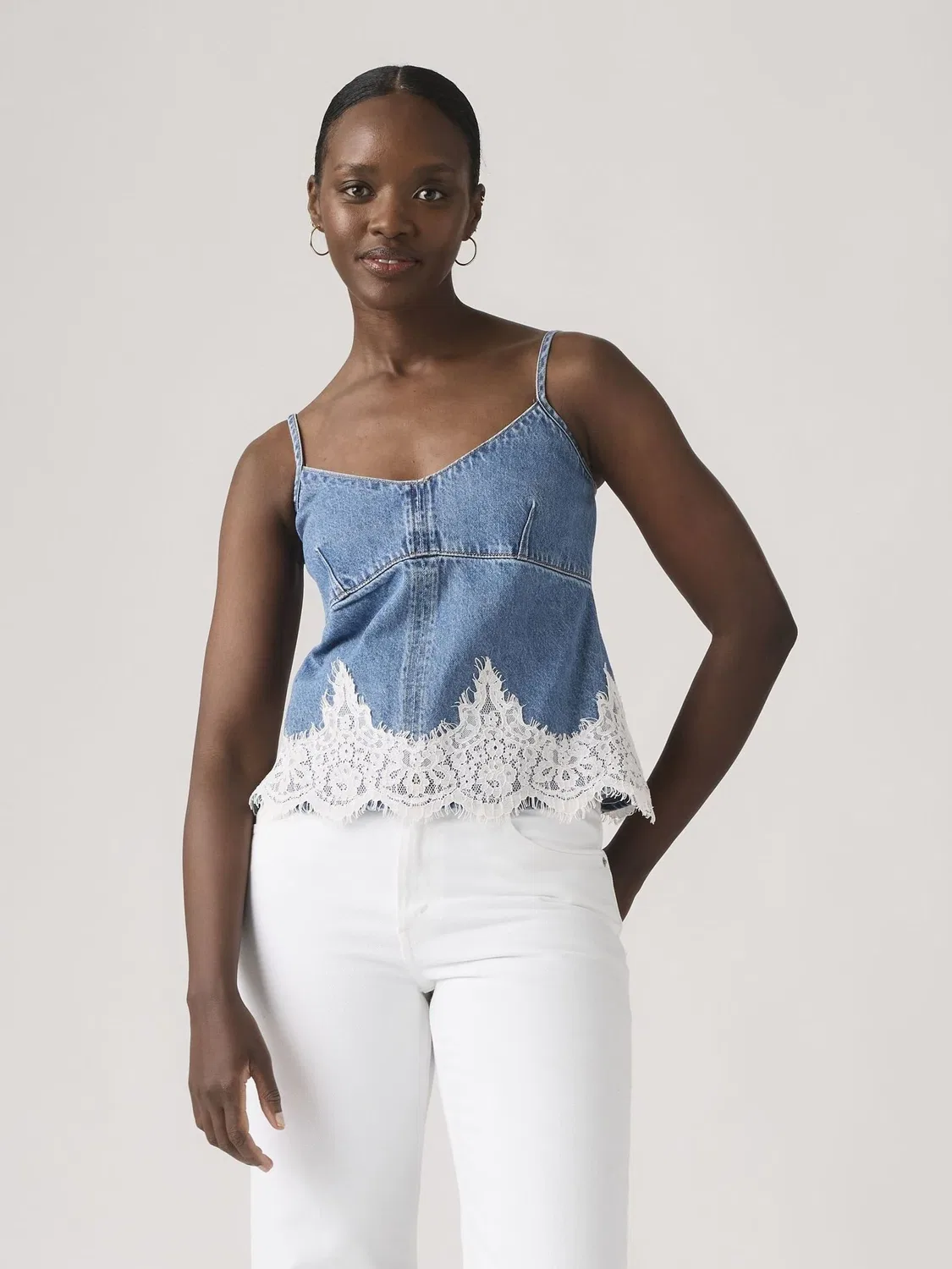 Топ-ками Levi's Denim Lace Trim, синий