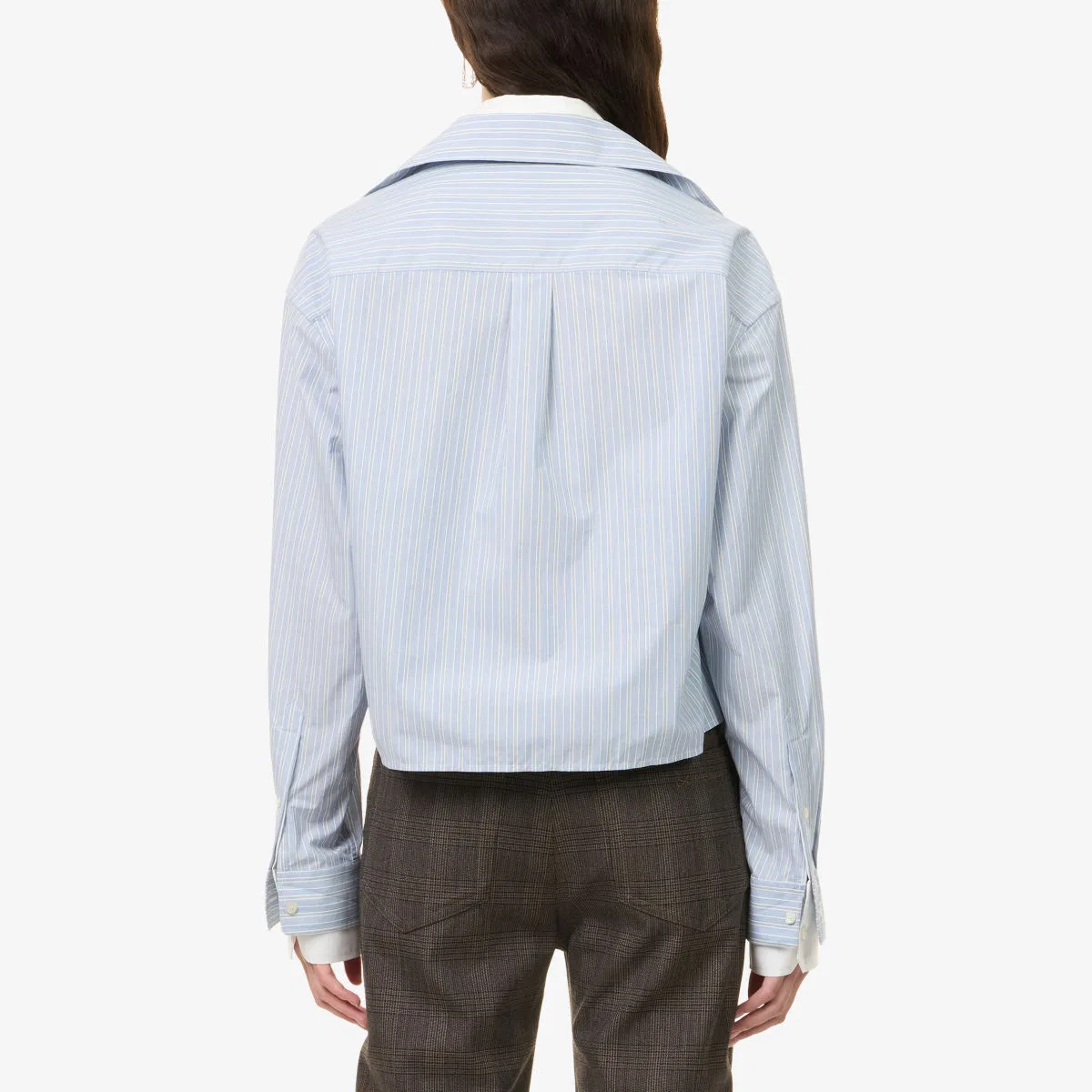 Полосатая хлопковая рубашка Soubla Acne Studios, белый/синий — фото 4