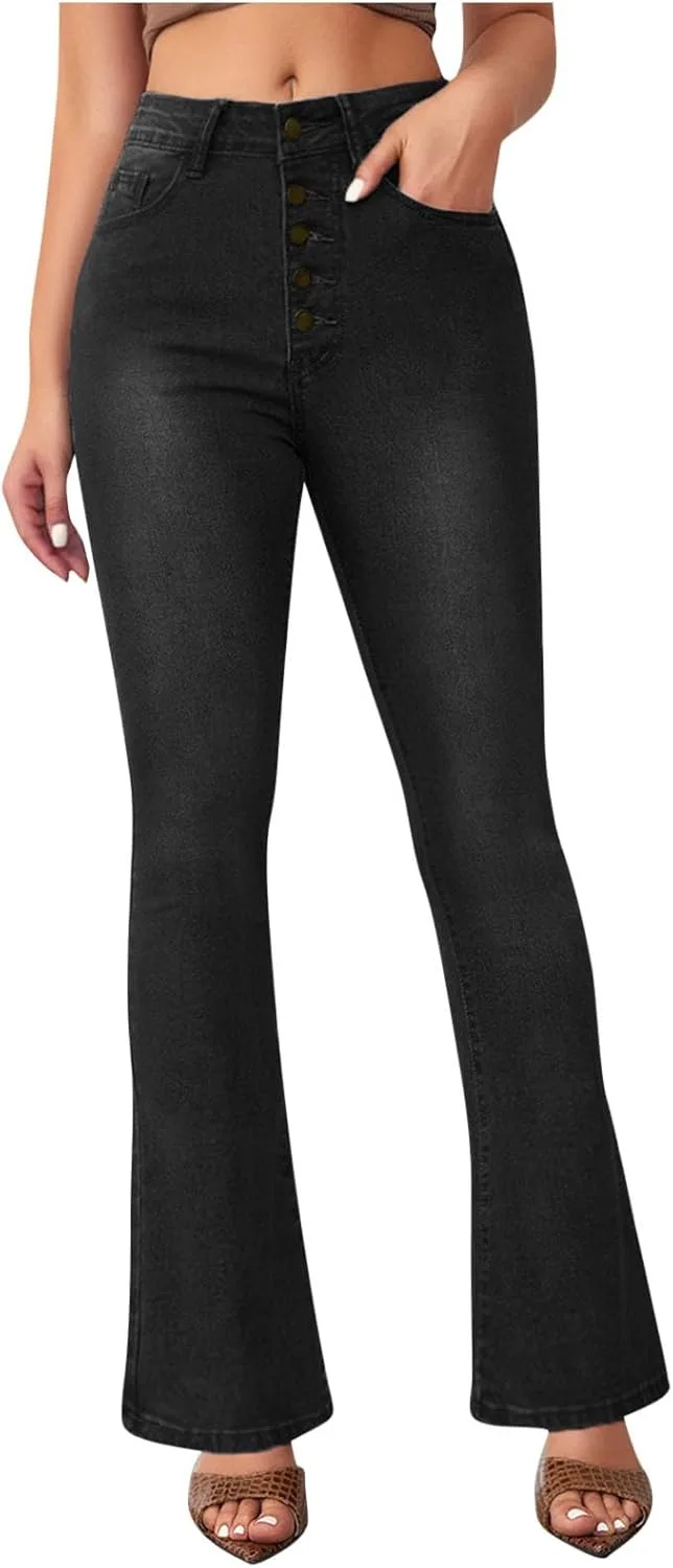 

Женские джинсы Bell Bottom High Waisted Stretch Flare Denim Pant