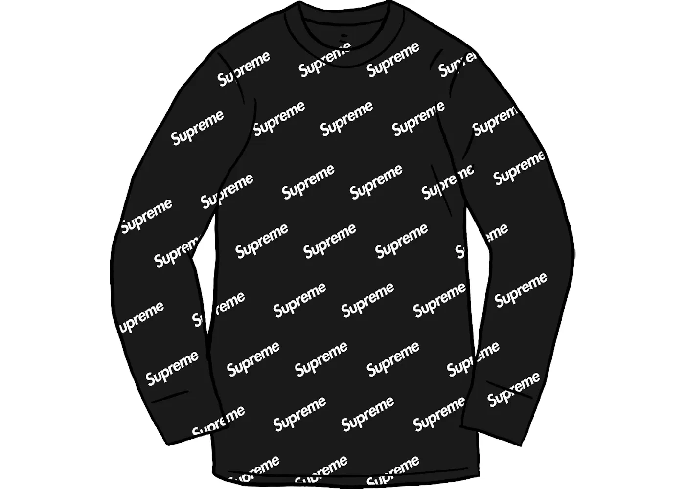 Мужская термобельевая футболка с принтом Thermal Crew Supreme, Black Logos