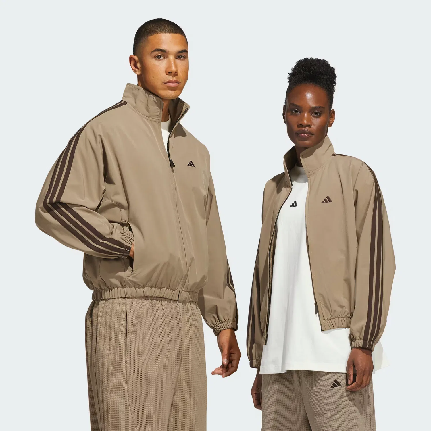 Куртка свободного кроя Basketball Woven Track Adidas Performance, Khaki Six
