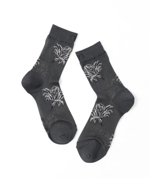 Женские носки с цветочным принтом Emporio Armani, Dark Grey