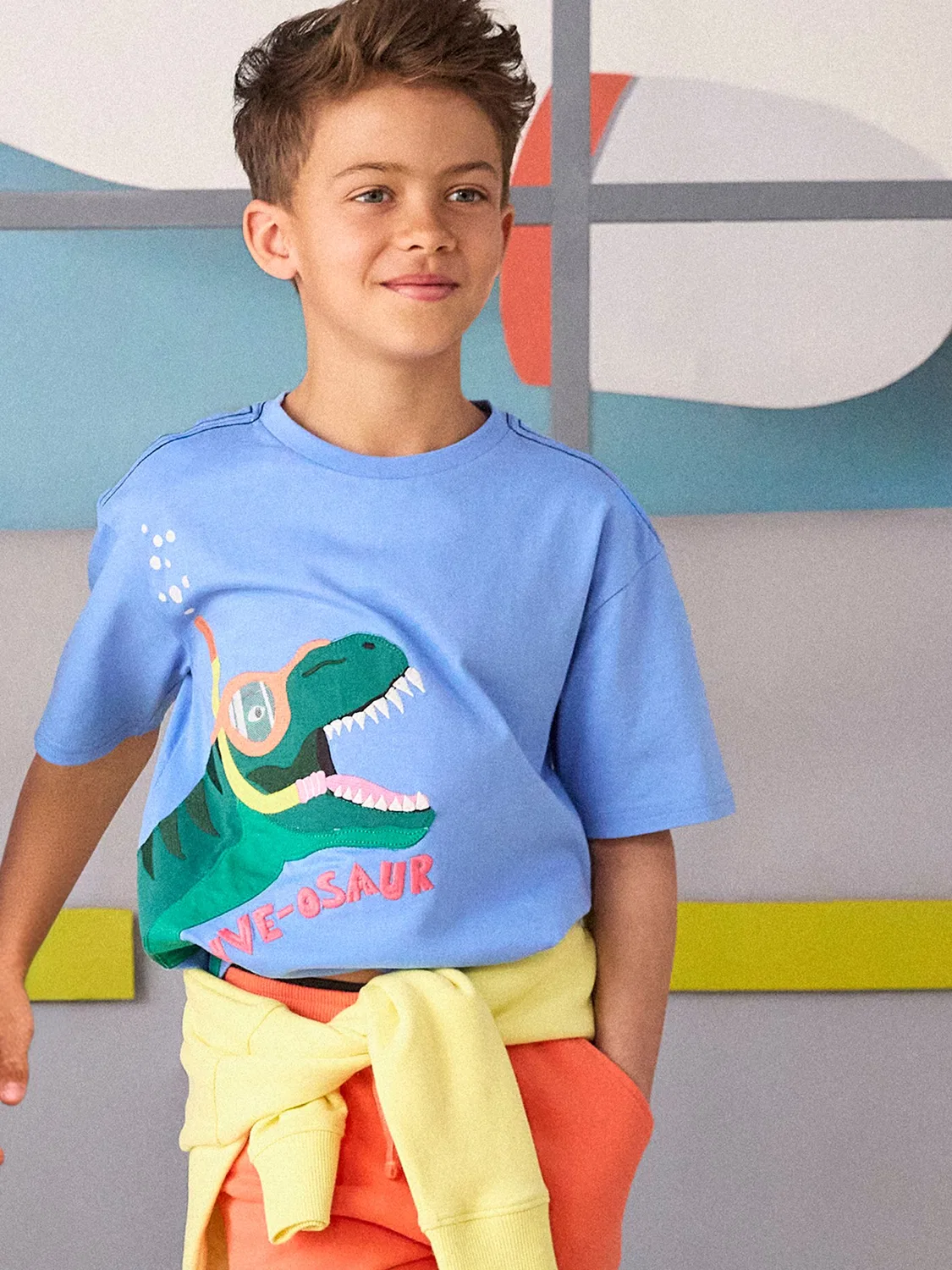 Футболка с рисунком Archie Joules, синий Dino