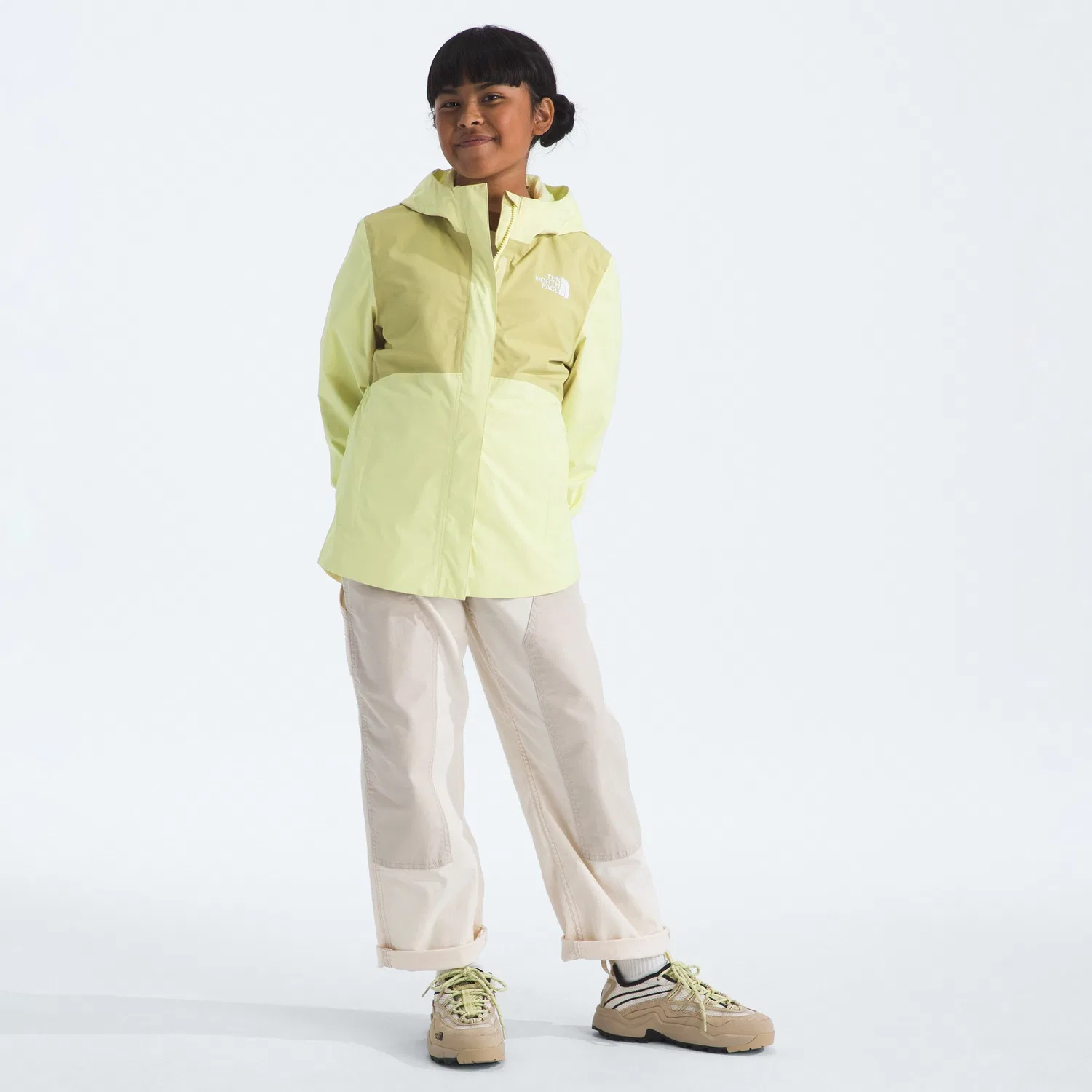 Куртка дождевая детская с капюшоном The North Face Antora, Lemon Mist/Pear — фото 3