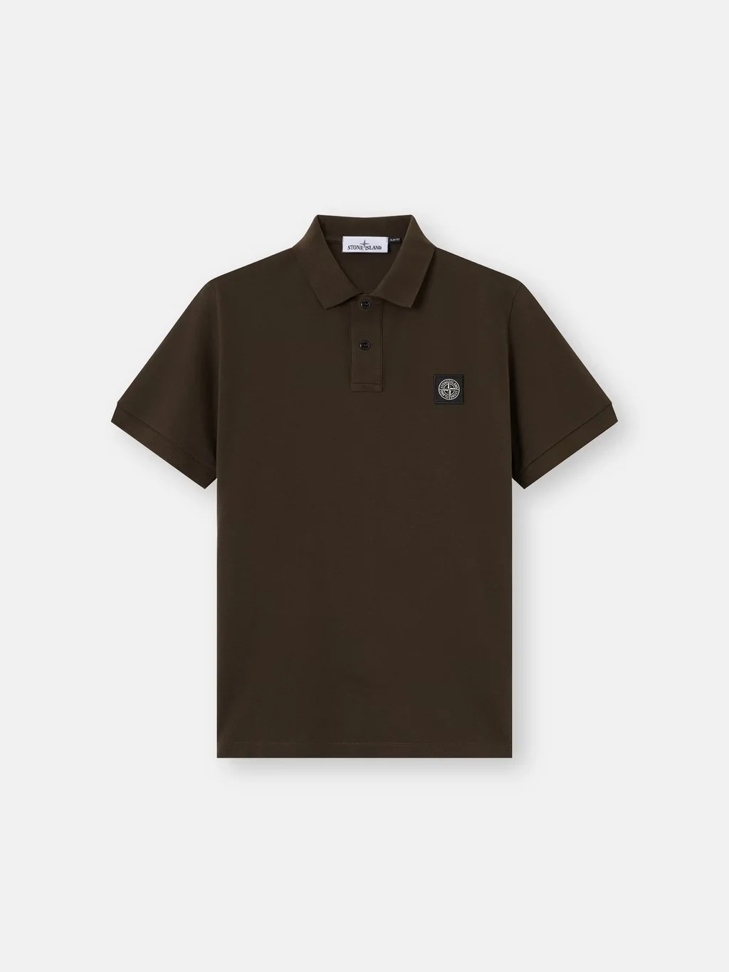 Мужское поло Stone Island Slim Fit Short-sleeve With Compass Patch, угольно-серый — фото 2