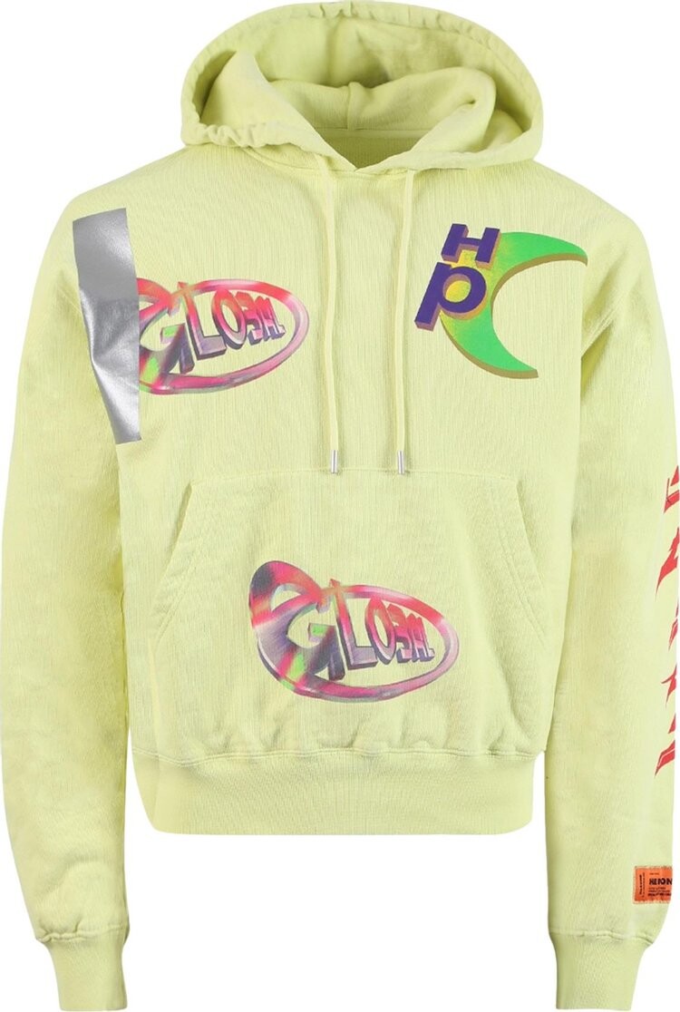 

Худи Heron Preston Hoodie Global Collage 'Lemon Yellow/Blue', желтый