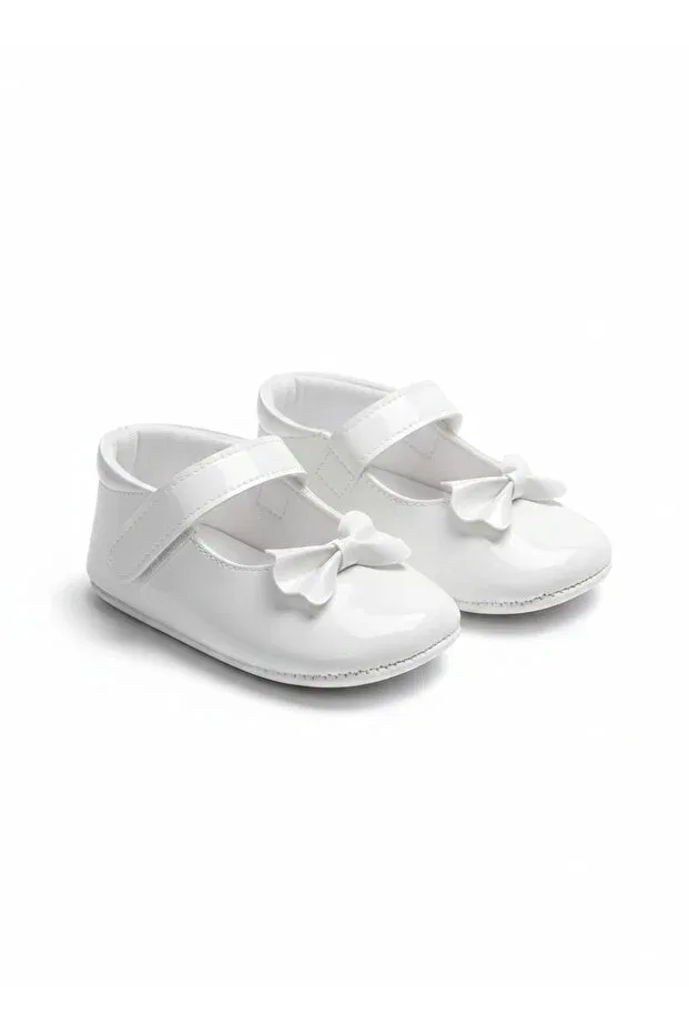 Детские балетки для девочек с бантом Sema Baby, White