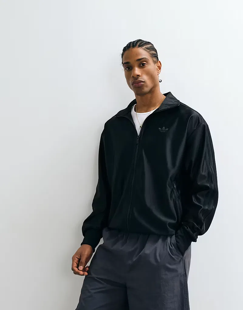 Куртка спортивная Firebird металлик Adidas Originals, черный — фото 4