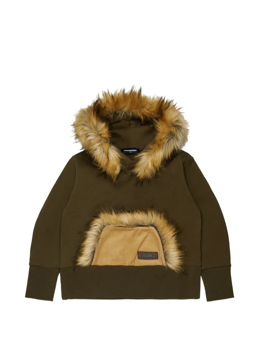 Худи с вельветовым карманом Dsquared2 Kids, зеленый