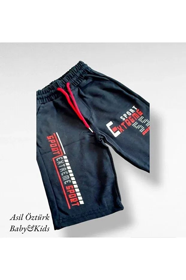 Детские шорты для мальчиков с принтом Sportswear Asil Öztürk Baby Kids, Navy Blue — фото 2