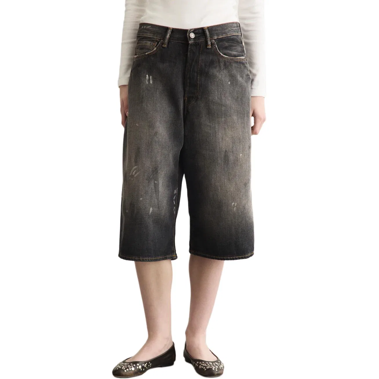Женские джинсовые шорты Acne Studios, Black